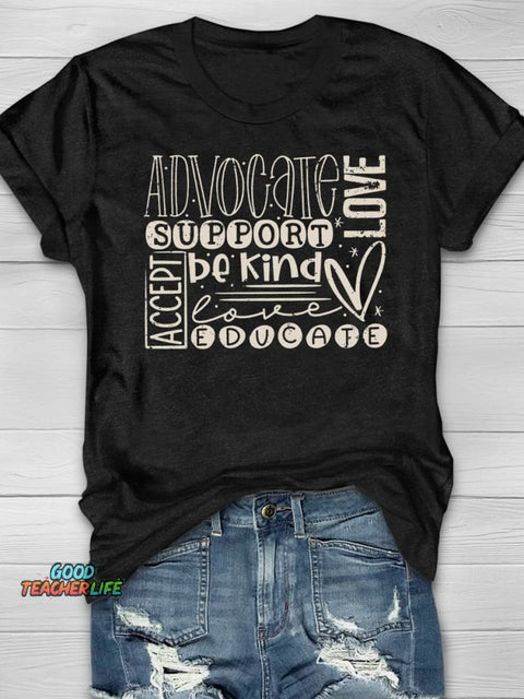 Special Ed Teacher Print Short Sleeve T-shirt