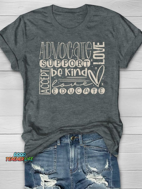 Special Ed Teacher Print Short Sleeve T-shirt