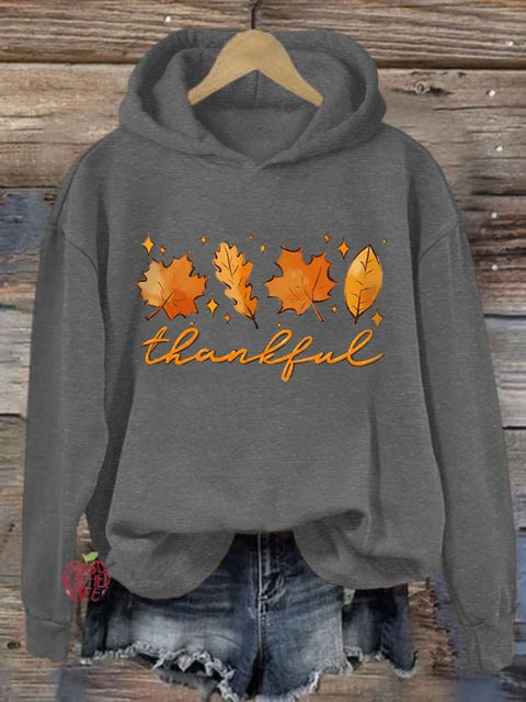 Women's Thanksgiving Day Thankful Casual Hoodie