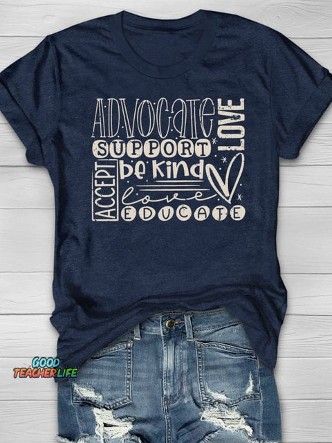 Special Ed Teacher Print Short Sleeve T-shirt